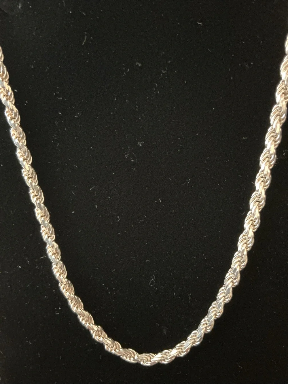 Sterling Silver Rope Chain Necklace - Silver